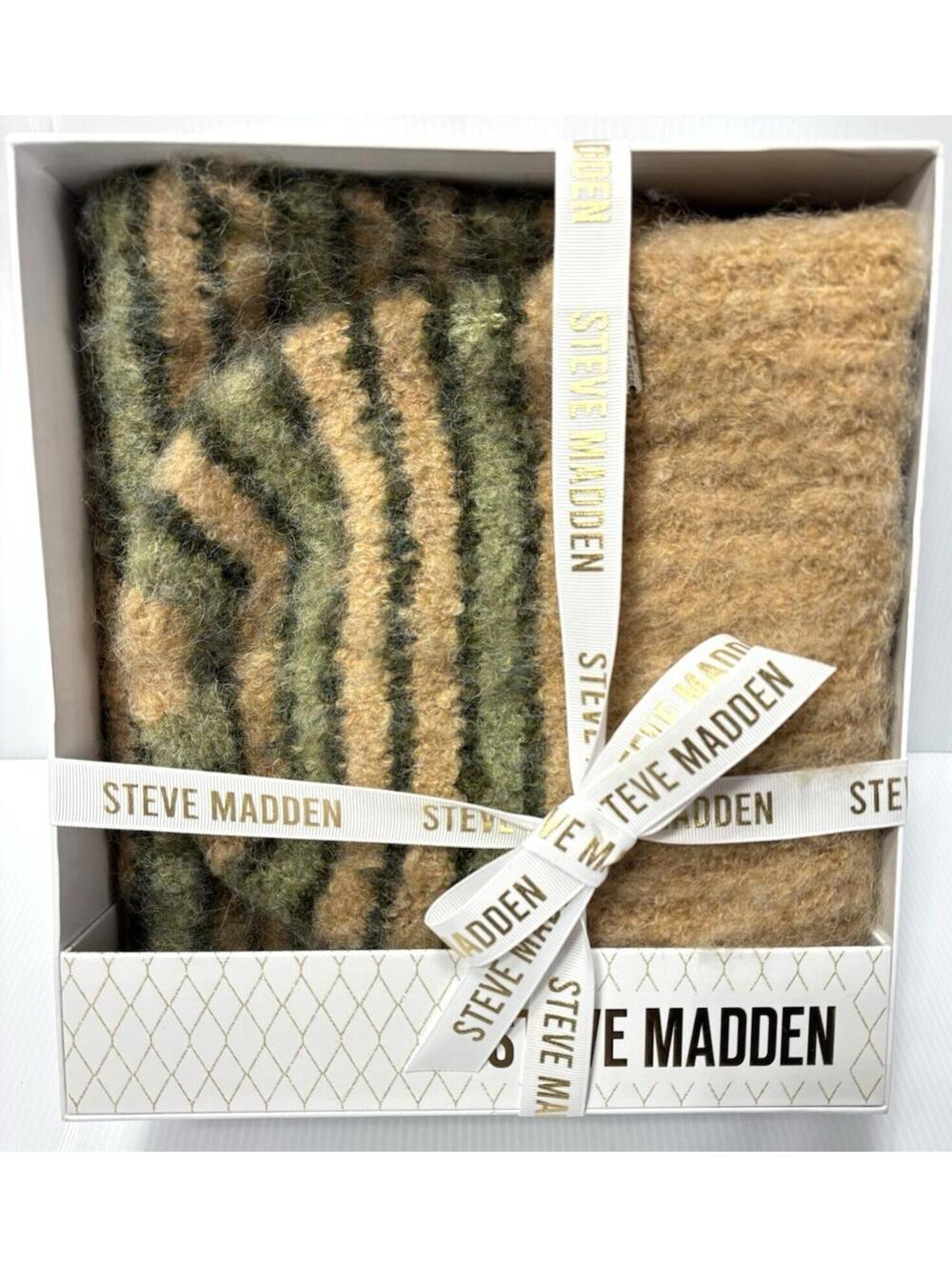 Steve Madden Women’s Winter Scarf & Hat Set Cozy Knit Gift Box Cold Weather